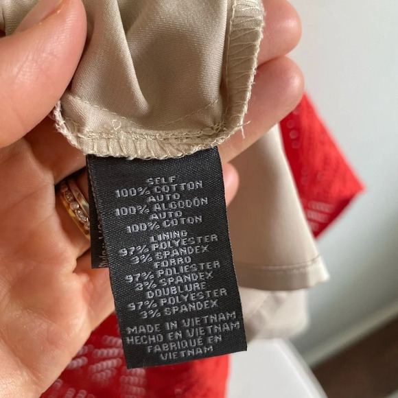 VINCE Camuto 100% Cotton Eyelet Orange Sleeveless Fit & Flare Mini Dress Size 10 - Picture 10 of 13